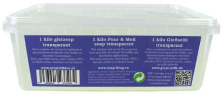 Pour and melt soap clear 1 kilo Pour and melt soap clear 1 kilo