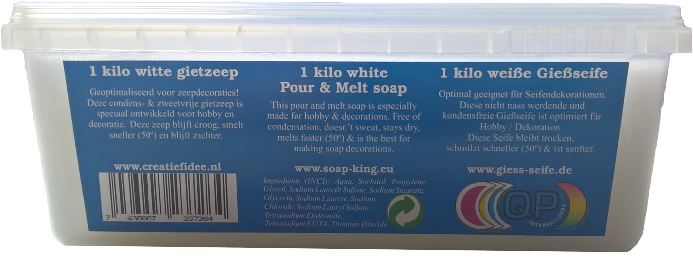 Melt pour soap: 1000 gram transparant or white
