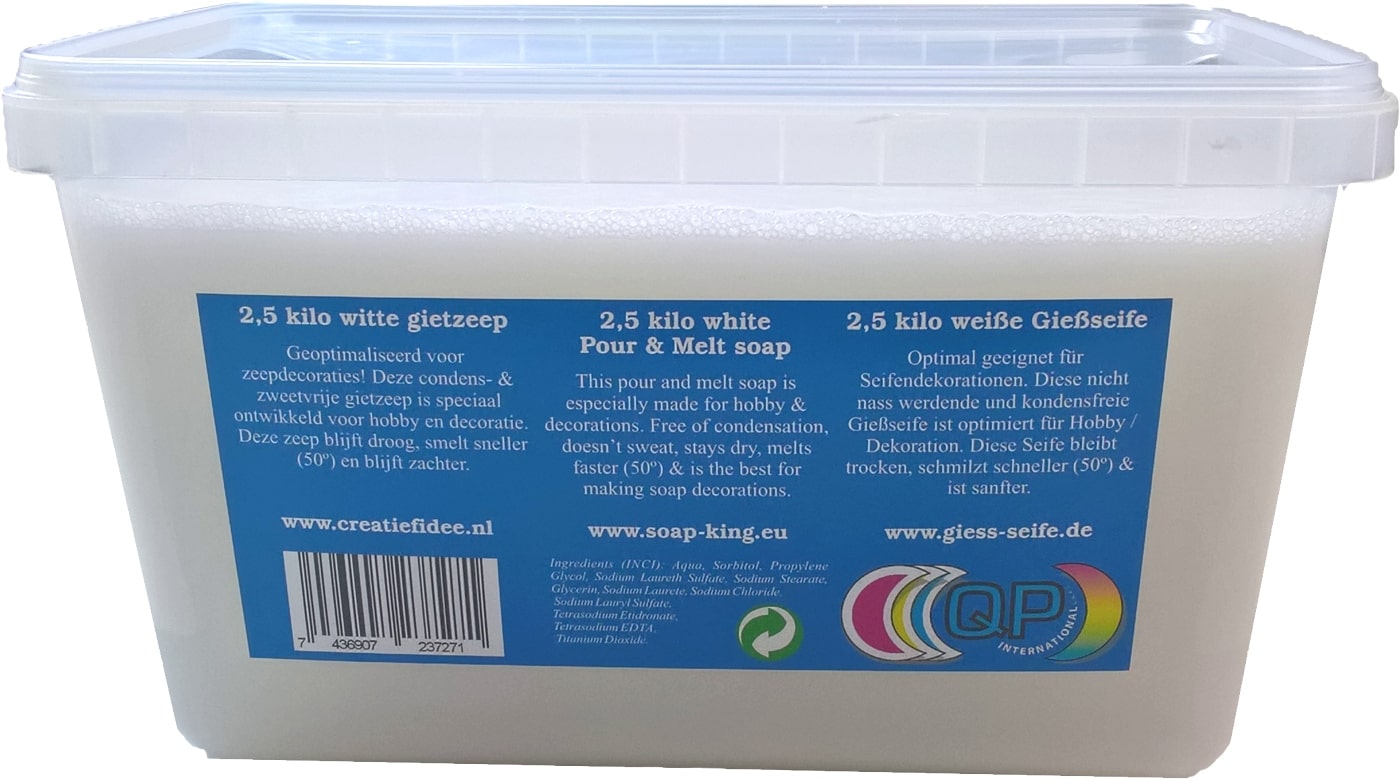Melt pour soap: 2,5 kilo gram transparant or white